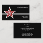 Red Star White Line Visitenkartenvorlage schwarz Visitenkarte (Vorne/Hinten)