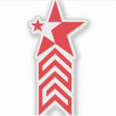 Red Star with Chevron Arrows Aufkleber (Vorderseite)
