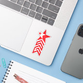 Red Star with Chevron Arrows Aufkleber (Laptop mit iPhone)