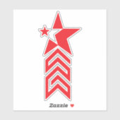Red Star with Chevron Arrows Aufkleber (Blatt)