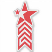 Red Star with Chevron Arrows Aufkleber (Vorderseite)