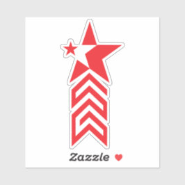 Red Star with Chevron Arrows Aufkleber