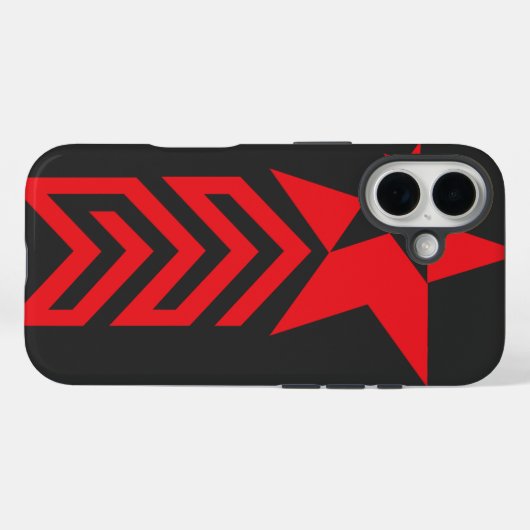 Red Star with Chevron Arrows Case-Mate iPhone Hülle (Rückseite (Horizontal))