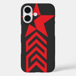 Red Star with Chevron Arrows iPhone 16 Hülle