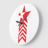 Red Star with Chevron Arrows Große Wanduhr (Winkel)