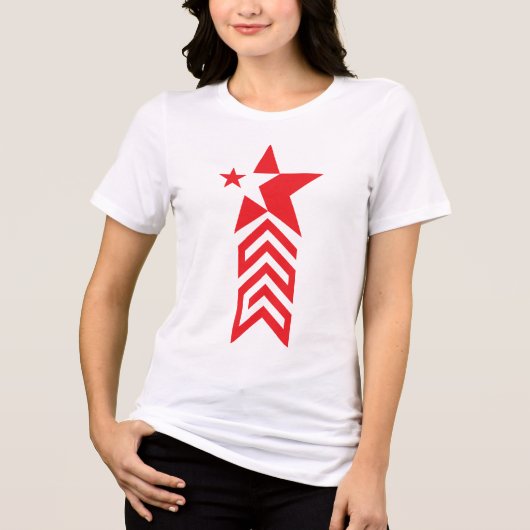 Red Star with Chevron Arrows Tri-Blend Shirt (Vorderseite)