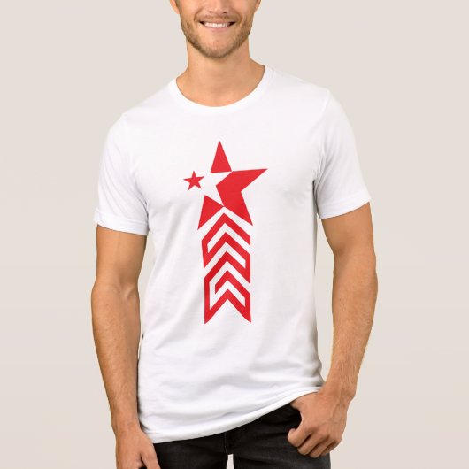 Red Star with Chevron Arrows Tri-Blend Shirt (Vorderseite)