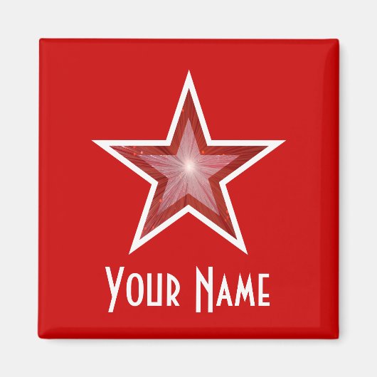 Red Star "Your Name" Kühlschrankmagnet rot (Vorne)