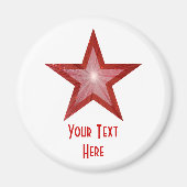 Red Star "Your Text" Kühlschrankmagnet weiß (Vorne)