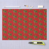 Red Starfish in Holly Pattern Weihnachten Seidenpapier (Handwerk)