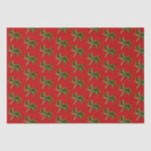 Red Starfish in Holly Pattern Weihnachten Seidenpapier (Vorderseite)