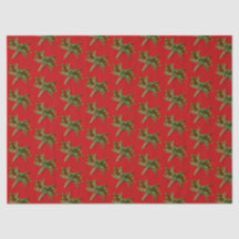 Red Starfish in Holly Pattern Weihnachten