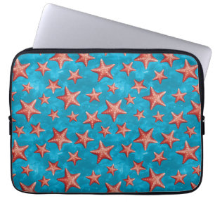 Red Starfish Summer Beach Nautical Coastal Laptopschutzhülle