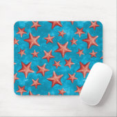 Red Starfish Summer Beach Nautical Coastal Mousepad (Mit Mouse)