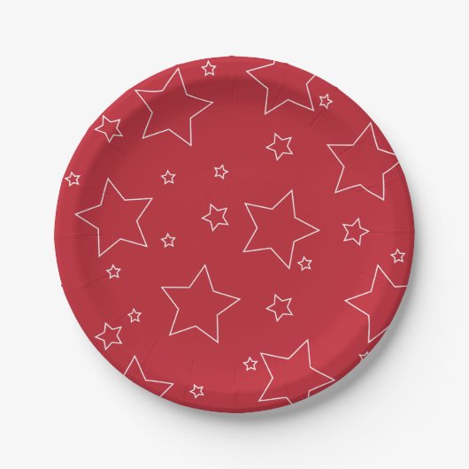 Red Stars 4. Juli PartyPaper Plate Pappteller (Vorderseite)