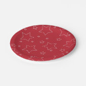 Red Stars 4. Juli PartyPaper Plate Pappteller (Schrägansicht)
