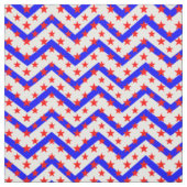 Red Stars auf Blue White Zigzag Stoff (Muster)