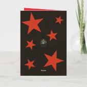 Red Stars Black Background Retro Grunge Birthday Karte (Rückseite)