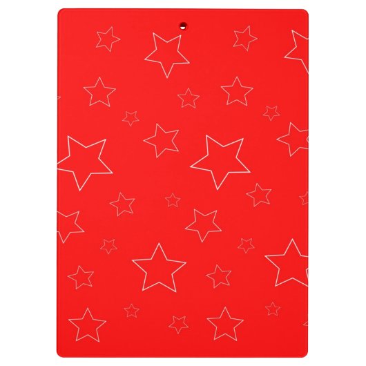 Red Stars Clipboard Klemmbrett (Rückseite)