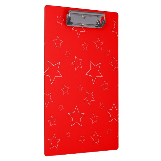 Red Stars Clipboard Klemmbrett (Rechts)