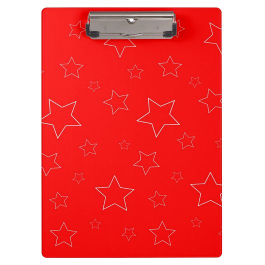 Red Stars Clipboard Klemmbrett (Vorderseite)