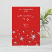 Red Stars Einladung vertikal rot (Stehend Vorderseite)
