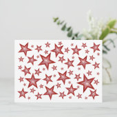 Red Stars Einladung Weiß (Stehend Vorderseite)