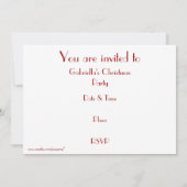 Red Stars Einladung Weiß (Rückseite)