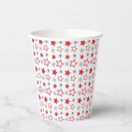 Red Stars Paper Cups Pappbecher
