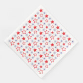 Red Stars Paper Napkins Serviette (Ecke)
