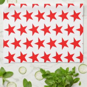 Red Stars Pattern Geschirrtuch