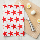 Red Stars Pattern Geschirrtuch (Viertel Falte)