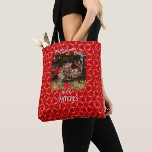 Red Stars Pattern Pet Foto Weihnachten Tasche
