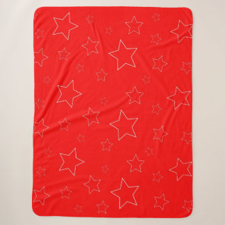 Red Stars Sherpa Blanket Sherpadecke