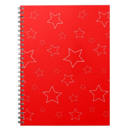 Red Stars Spiral Foto Notebook Notizblock