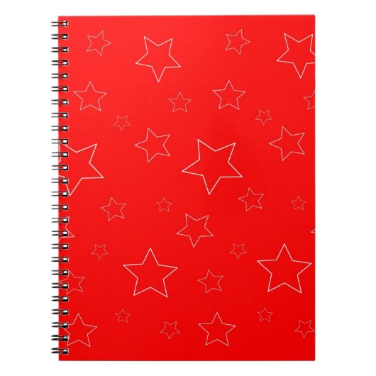 Red Stars Spiral Foto Notebook Notizblock (Vorderseite)