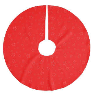Red Stars Tree Skirt Polyester Weihnachtsbaumdecke