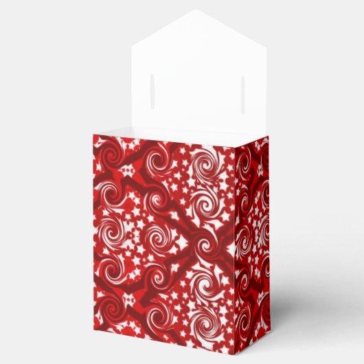Red Stars und Wirbel Muster-Bevorzugungsbox Geschenkschachtel (Geöffnet)