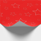 Red Stars Wrapping Paper Geschenkpapier (Ecke)