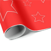 Red Stars Wrapping Paper Geschenkpapier (Rolleneckpunkt)