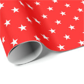 Red Stars Wrapping Paper Geschenkpapier (Rolleneckpunkt)