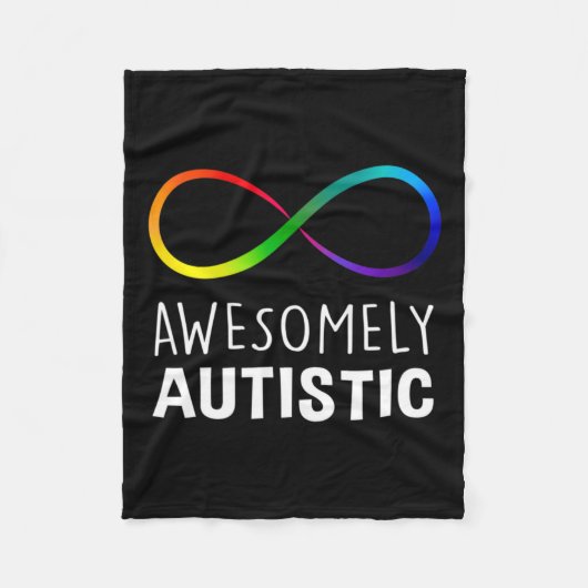 Red Stattdessen Autismus Awesomely Autistic Infini Fleecedecke (Vorderseite)