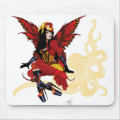 Red Steampunk Fairy and Octopus Mousepad (Vorne)