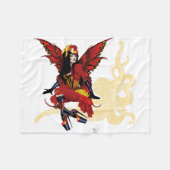 Red Steampunk Fairy Octopus Fleecedecke (Vorderseite (Horizontal))