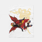 Red Steampunk Fairy Octopus Fleecedecke (Vorderseite)
