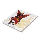 Red Steampunk Fairy Octopus Fliese (Seite)