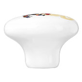 Red Steampunk Fairy Octopus Keramikknauf (Seitenansicht)