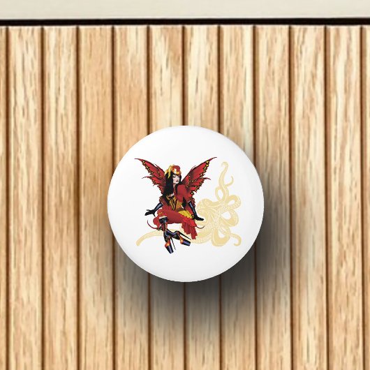 Red Steampunk Fairy Octopus Keramikknauf