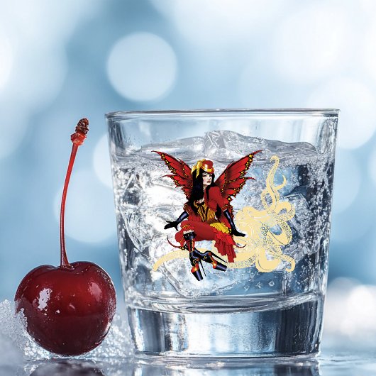 Red Steampunk Fairy Octopus Schnapsglas