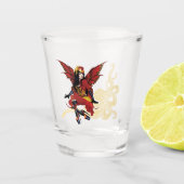 Red Steampunk Fairy Octopus Schnapsglas (Vorderseite)